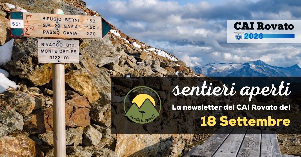 La Newsletter del CAI Rovato – 18 Settembre 2026